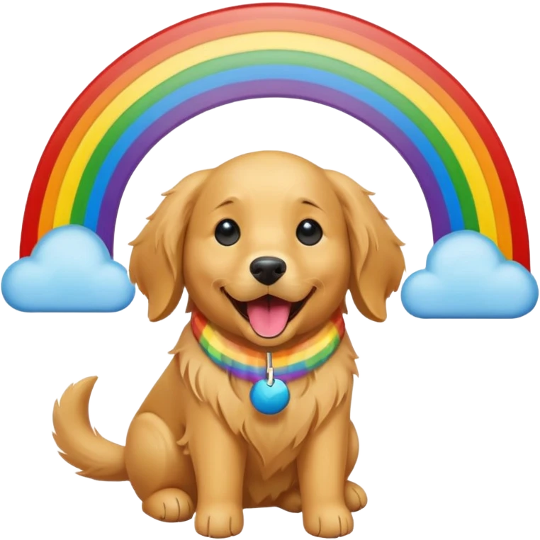 Dog on a Rainbow singing emoji