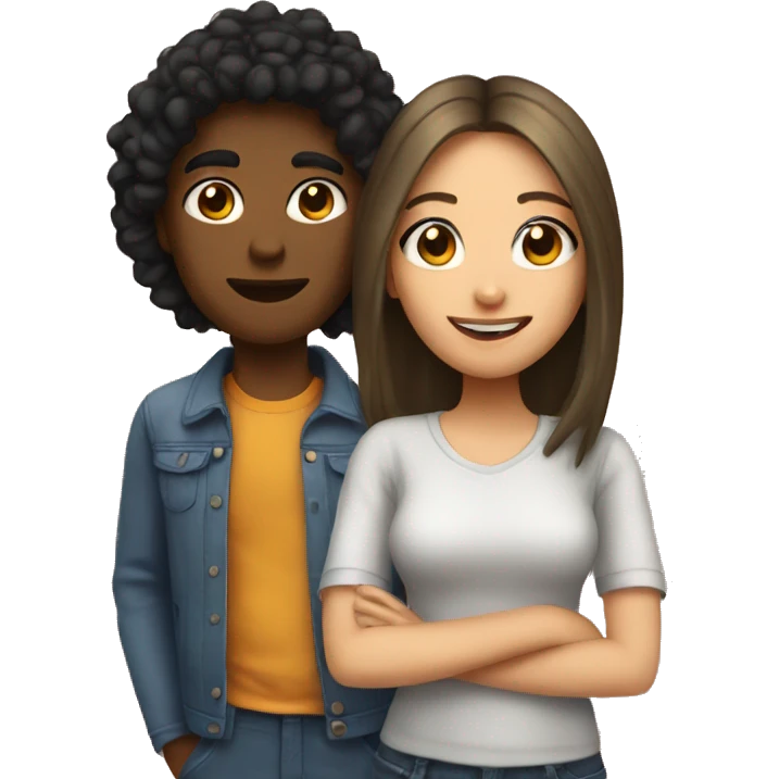 a girl with bf emoji