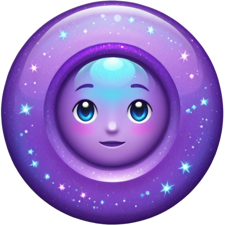 Glitter purple and cian inner circle emoji