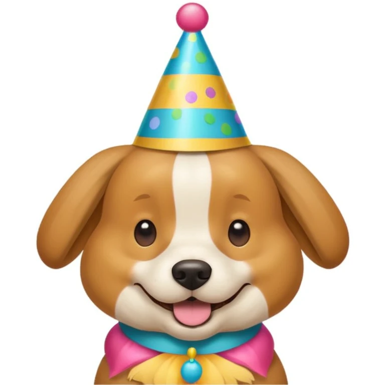 Dog with birthday party hat emoji