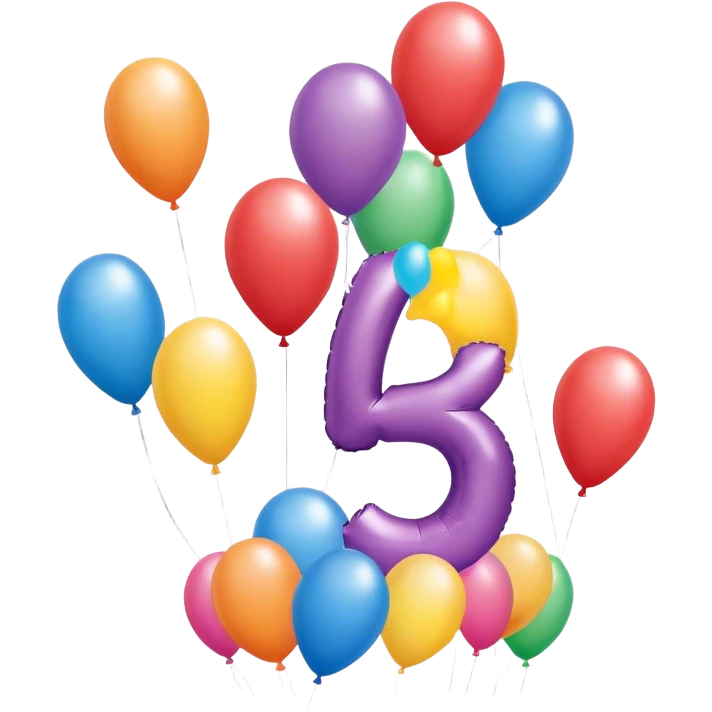 21st Birthday number balloons emoji