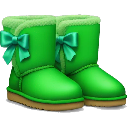 mini green uggs with bows on the back emoji
