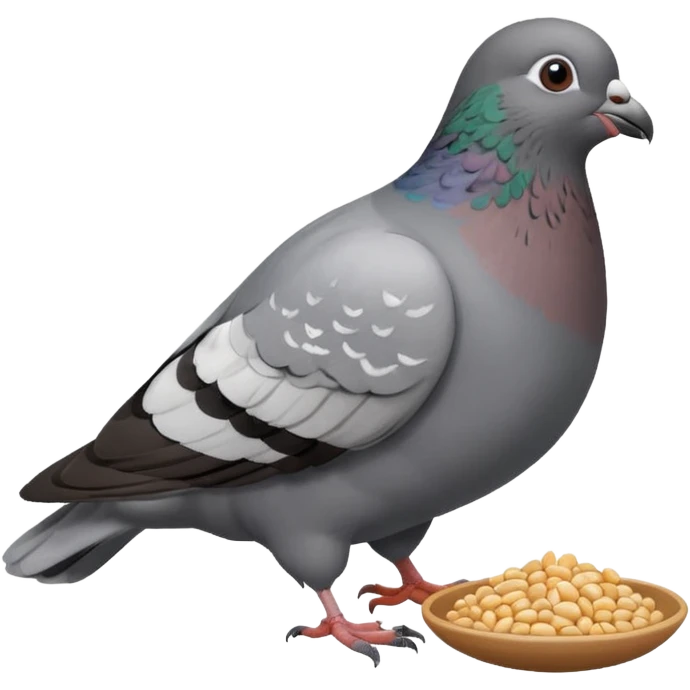 Pigeon wants to eat some grains emoji