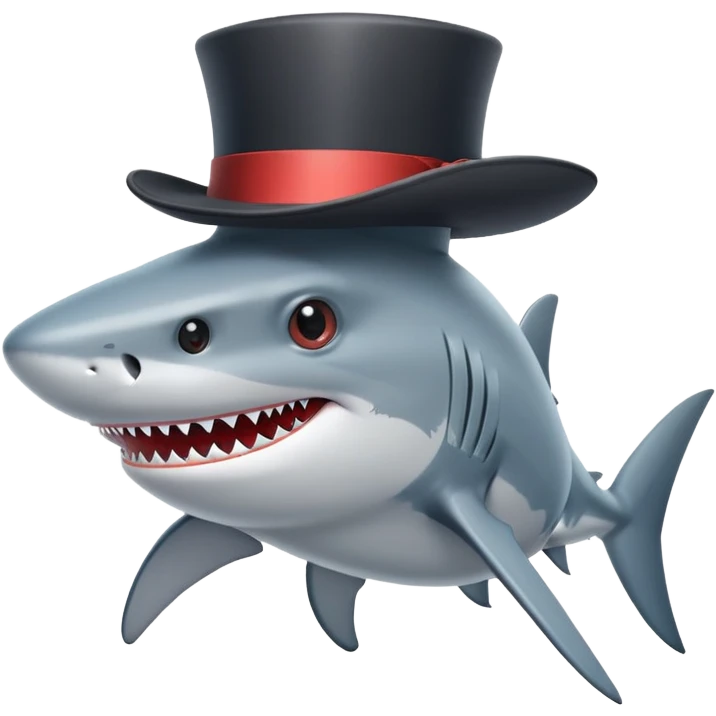 Shark with a top hat emoji