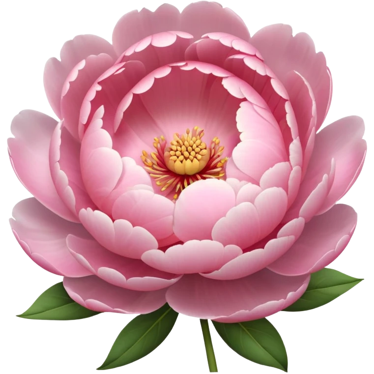 pink peony flower with a round body, blushing cheeks, nervous expression emoji