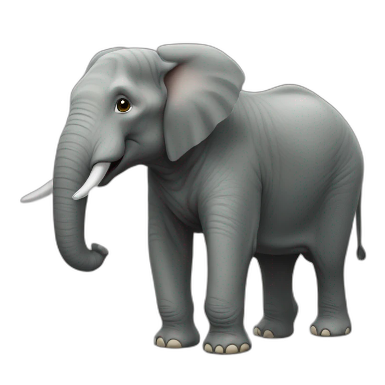 Chat sur éléphant emoji