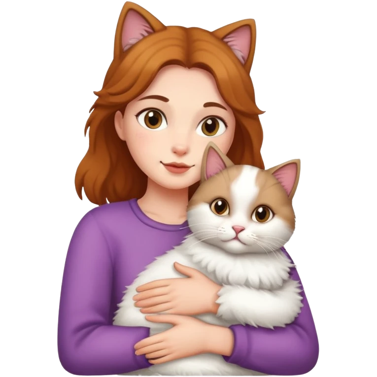 woman with cat in her arms emoji