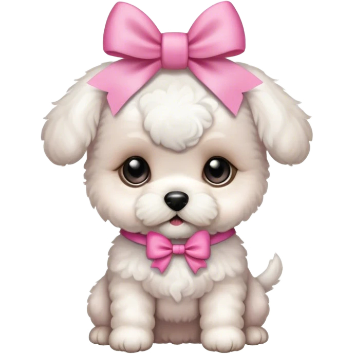 Schichon puppy pink bow emoji