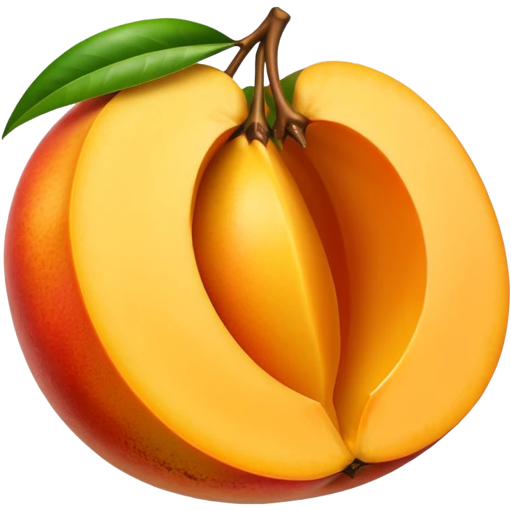 mango sliced with pit visible apple emoji style emoji