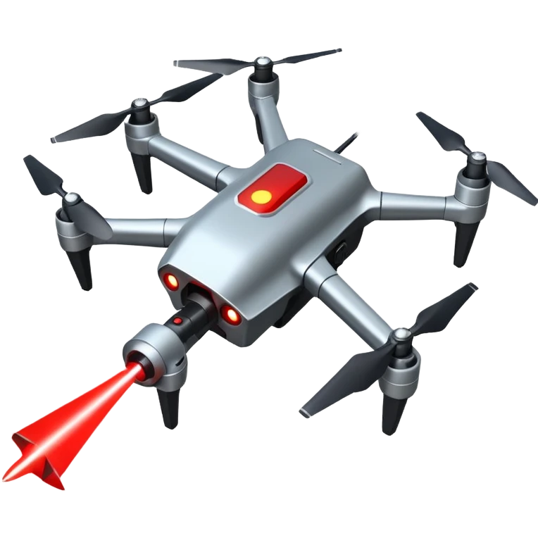 flying targeting drone acquires target and paints with laser emoji