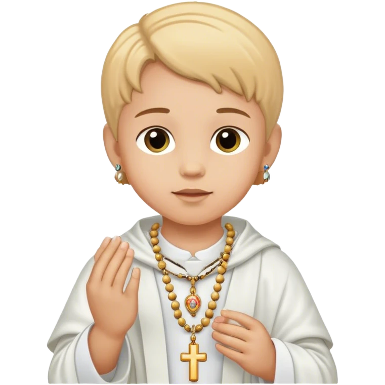 child with a rosary emoji
