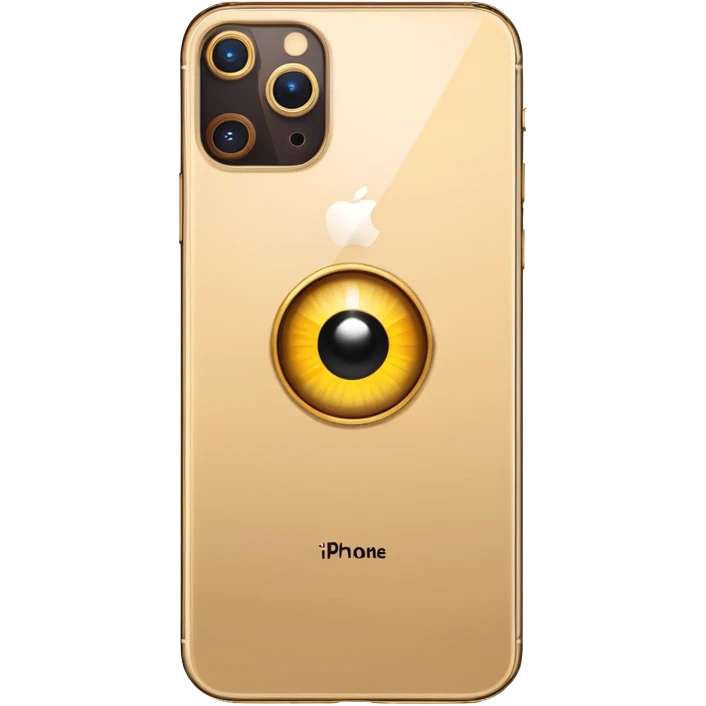 Gold iPhone 16 Pro Max, replace apple logo with fullgold eye logo backview emoji