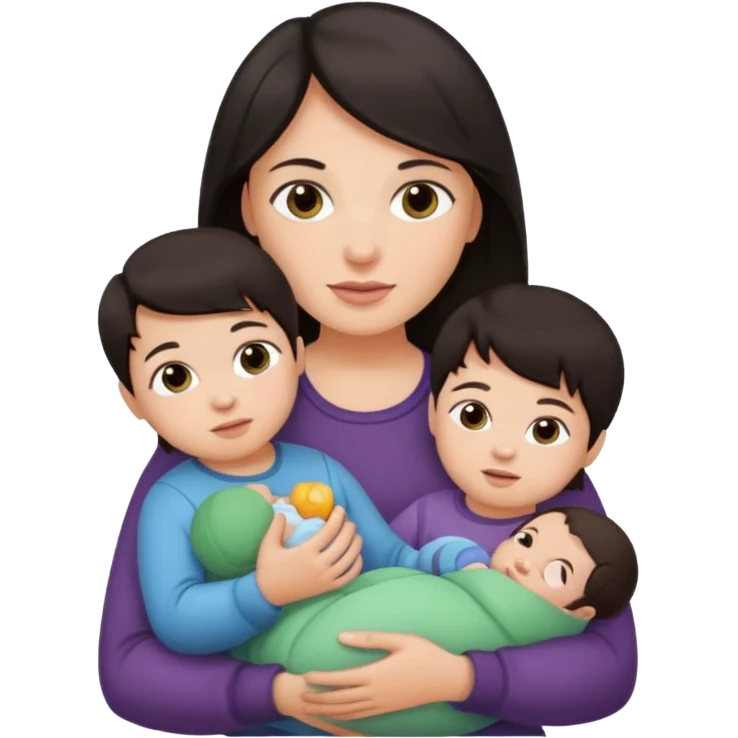 Oma dunkles Haar 2 Babys und Kleinkind emoji