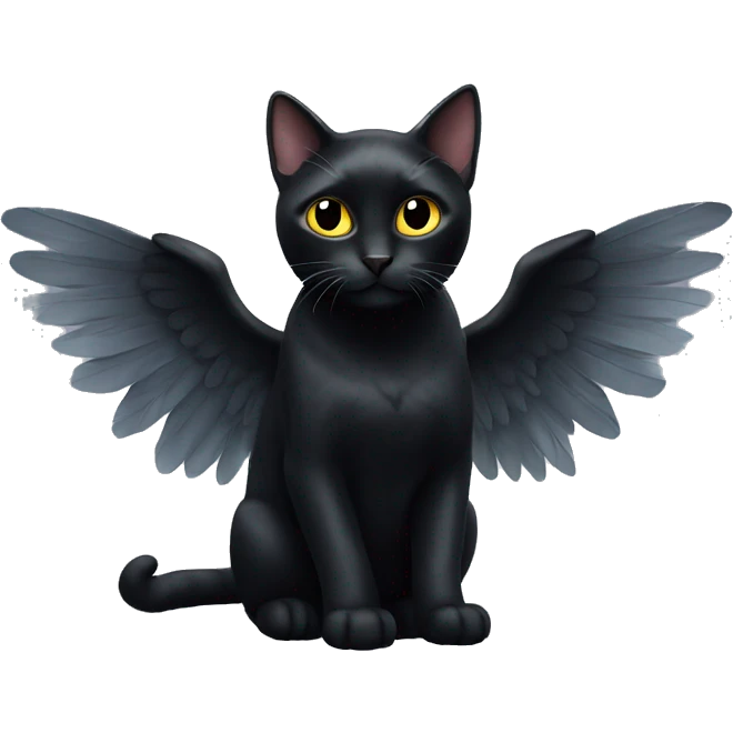 Black cat with angel wings  emoji