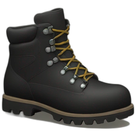 A pair of black army mountain boots  emoji