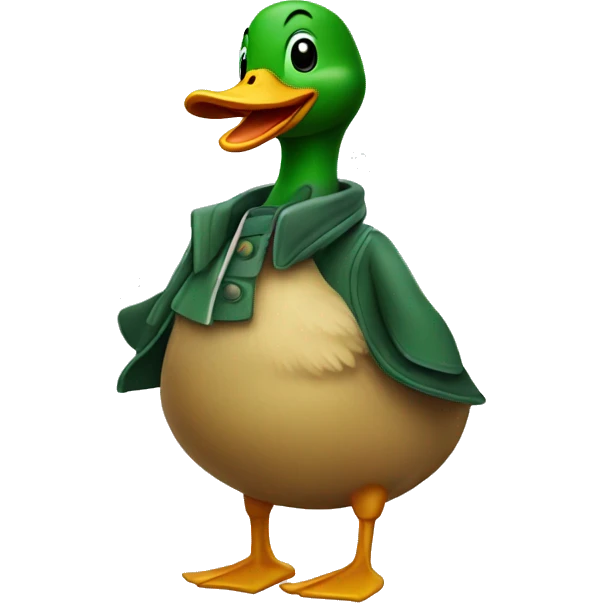 happy duck wearing coat emoji