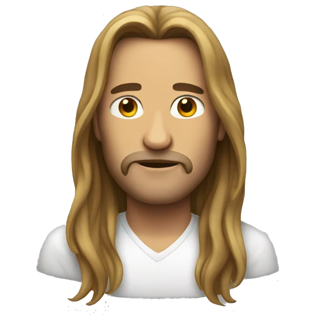 man with long hairs emoji