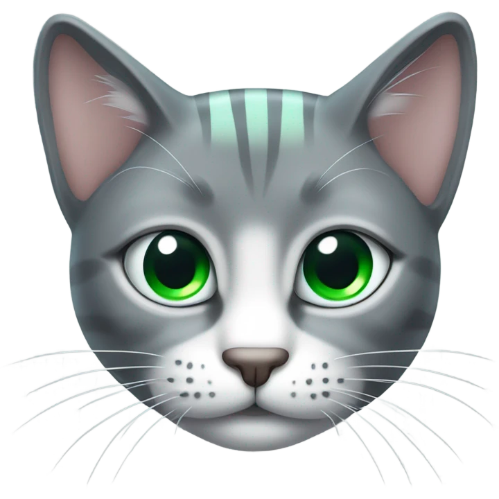 Gato gris ojos verdes emoji