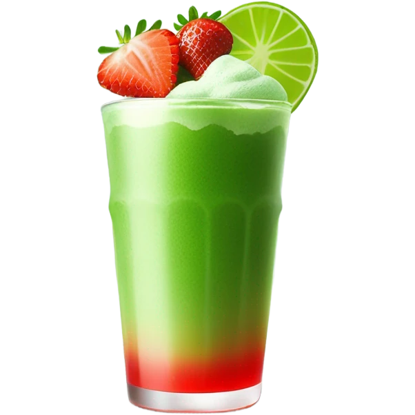 Strawberry iced matcha  emoji