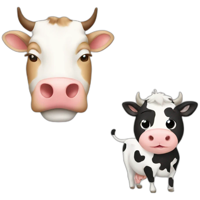 Cat and cow emoji
