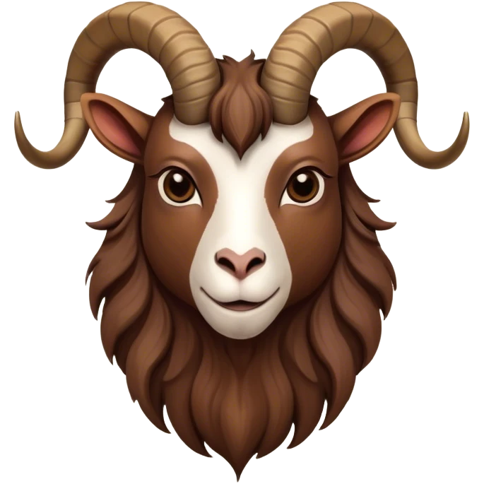 Cinematic Noble Brown Goat Portrait Emoji, Poised and regal, with a sturdy, agile build and a smooth, well-groomed rich brown fur accented by gracefully curved horns, deep-set soulful dark eyes, Simplified yet sharp and sophisticated features, highly detailed, glowing with a warm, dignified glow, high shine, intelligent and spirited, stylized with an air of rustic elegance, focused and attentive, soft glowing outline, capturing the essence of a watchful and confident goat, so majestic it feels as though it could leap out of the screen with effortless authority! emoji