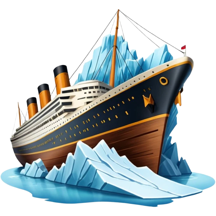 titainic crashing into an iceberg emoji