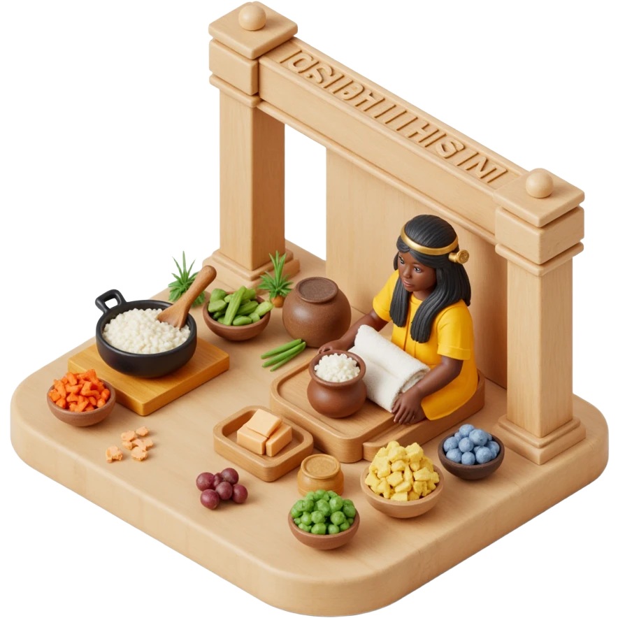 ancient Egyptian cooking scene in hieroglyphic style emoji