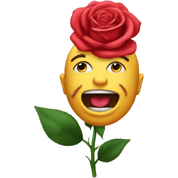 rose in mouth emoji