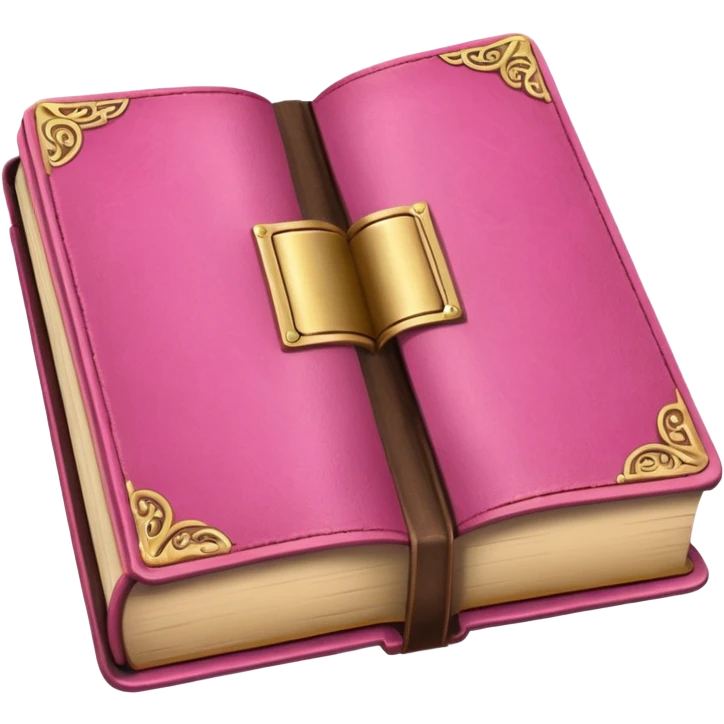 An open pink book with golden detailsls emoji