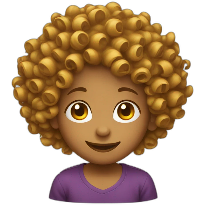 curly hair smiley emoji