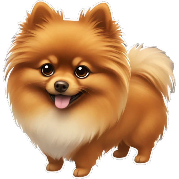 Pomeranian in color Orange and Brown emoji