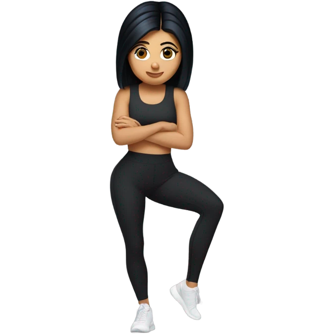 Kylie Jenner squatting  in yoga pants emoji