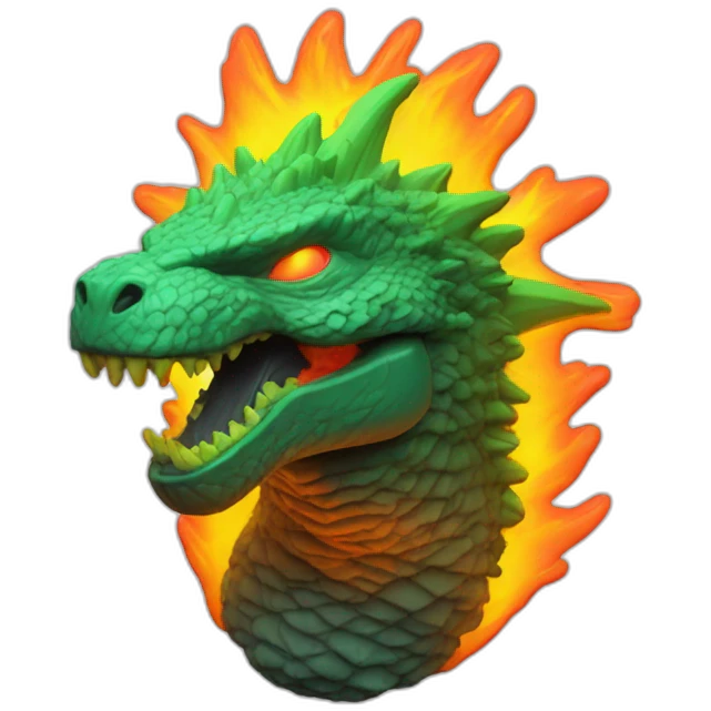 Godzilla fire fluo toy emoji