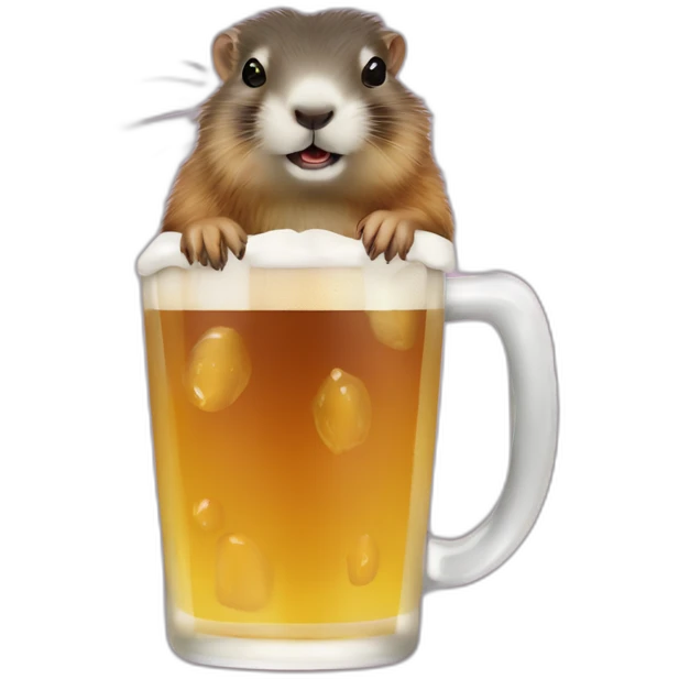 Marmotte drink à beer  emoji