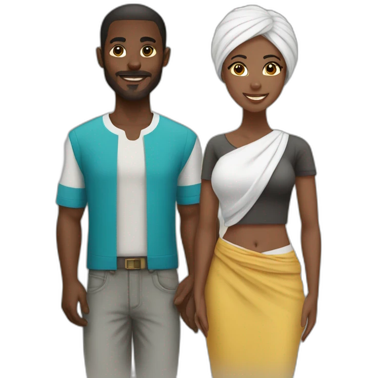 African guy and lebanon couple emoji