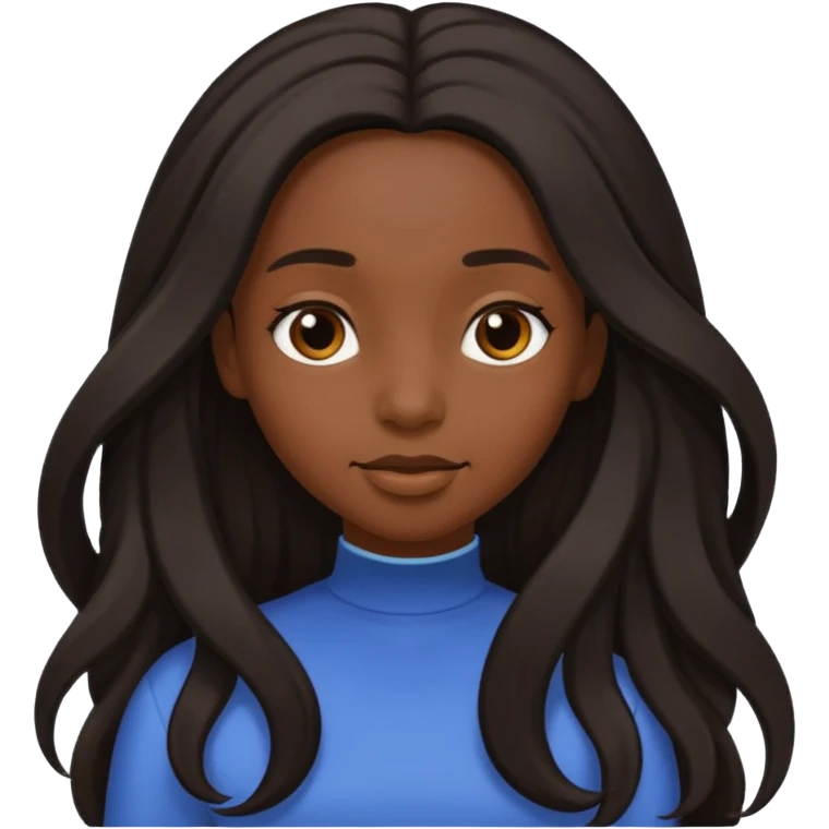 Black girl with long hair  emoji