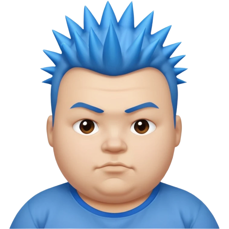 fat kid blue mohawk spiky hair emoji