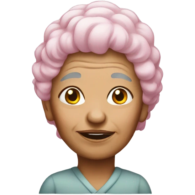 Old woman with pink hair emoji