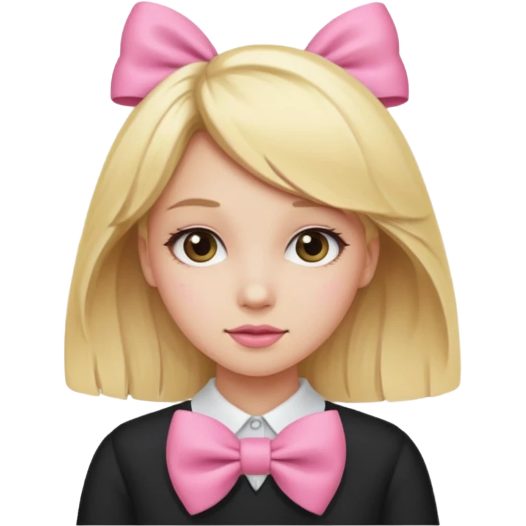 Pink bow on blonde girl emoji