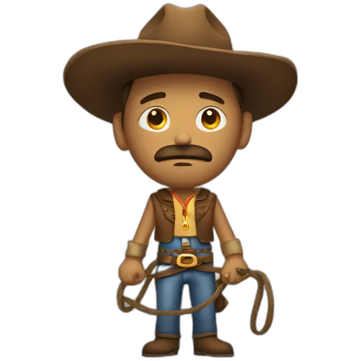 Sad cowboy with lasso emoji