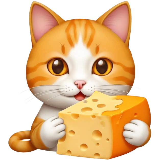 Cat eating cheese emoji