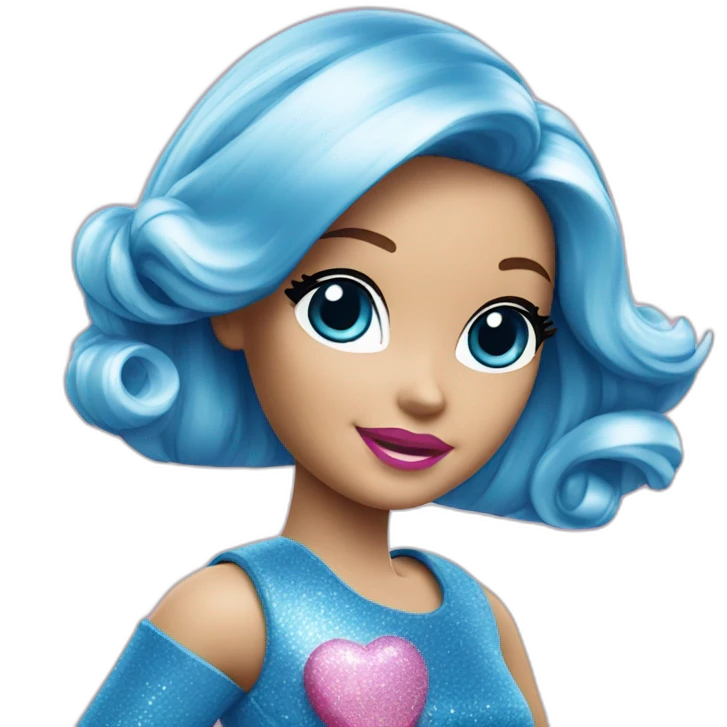 barbie logo blue with pink sparkels  emoji