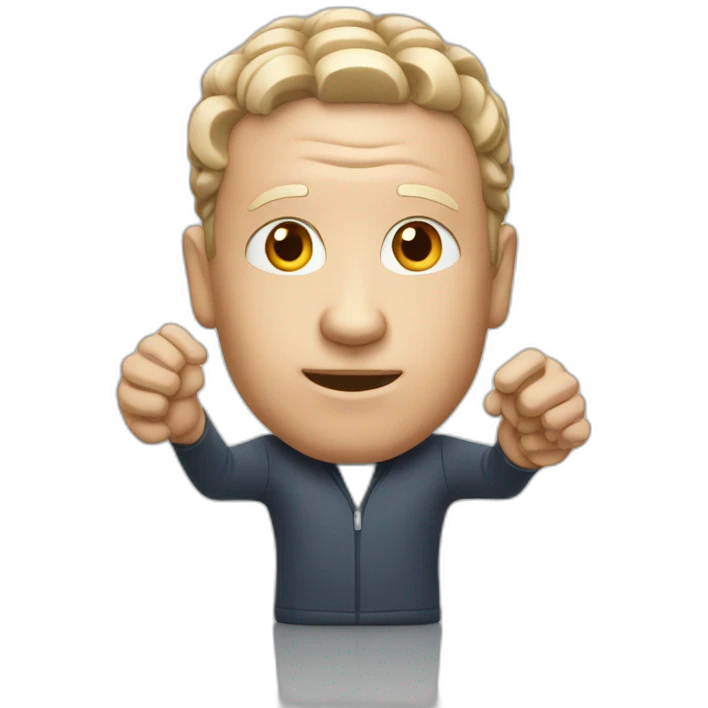 a coach with a brain in his hands emoji