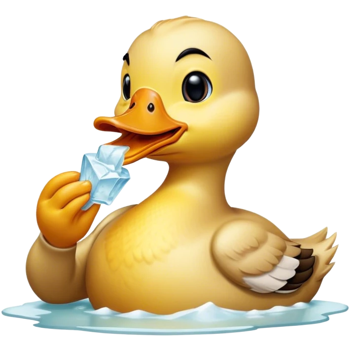 meme drawing duck eating ice emoji
