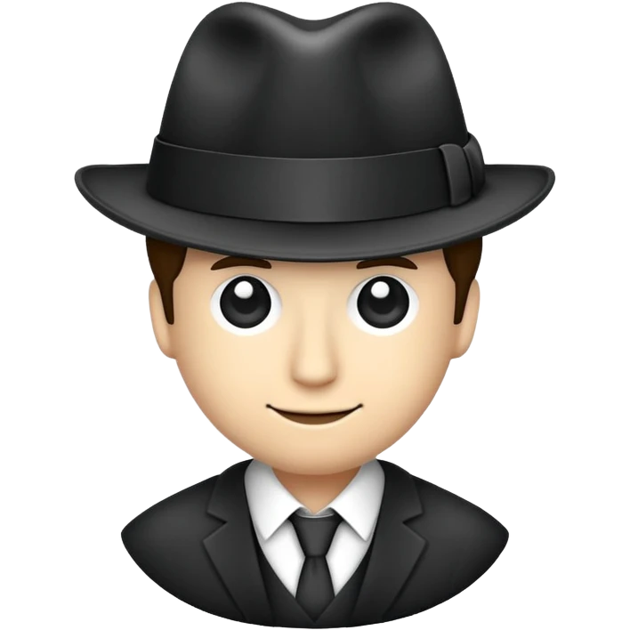 a fedora emoji with a band emoji