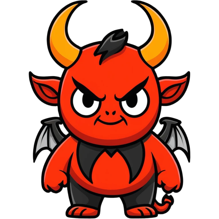 devil cartoonish sticker style emoji