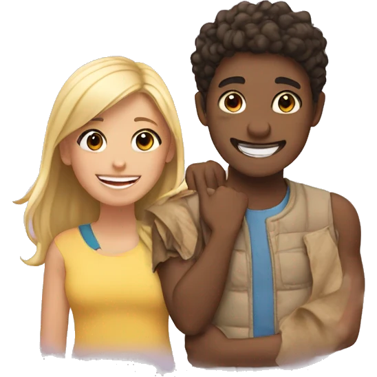 friends sharing smiles together emoji