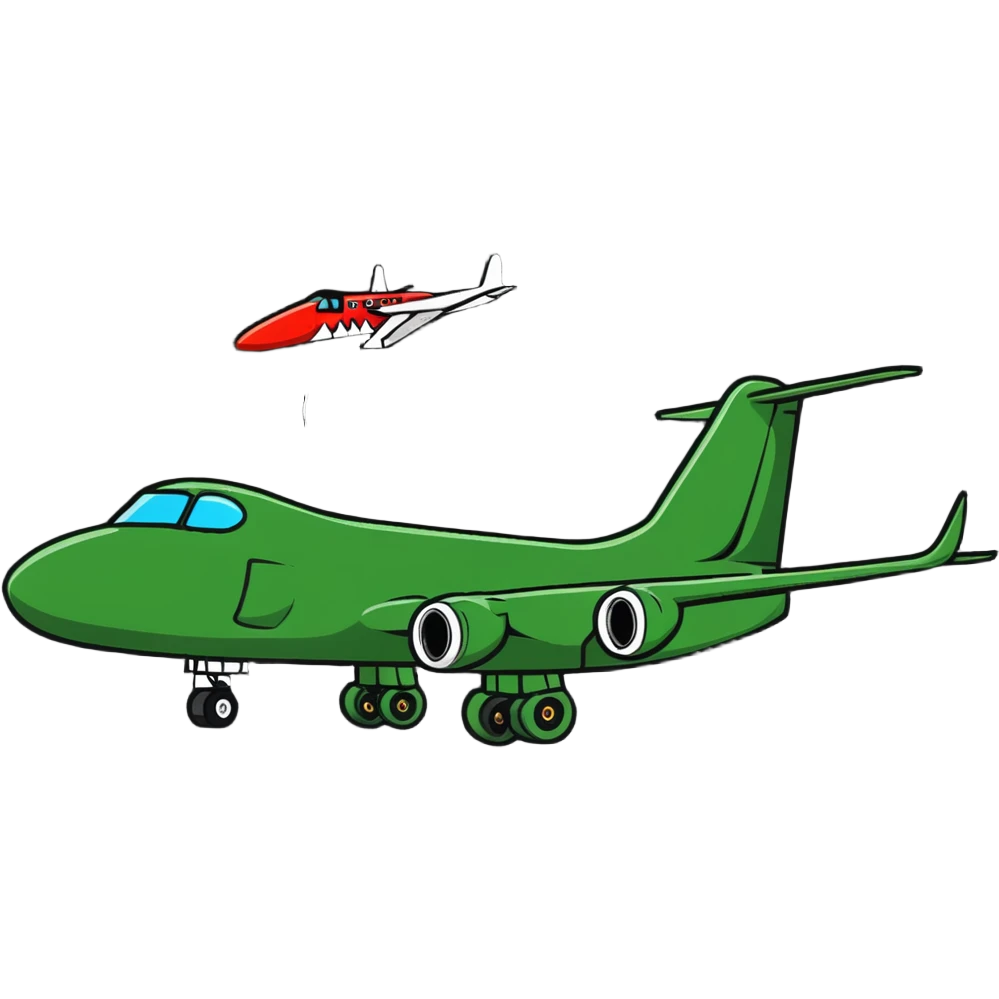 military airplane with a crocodile head throwing bombs emoji