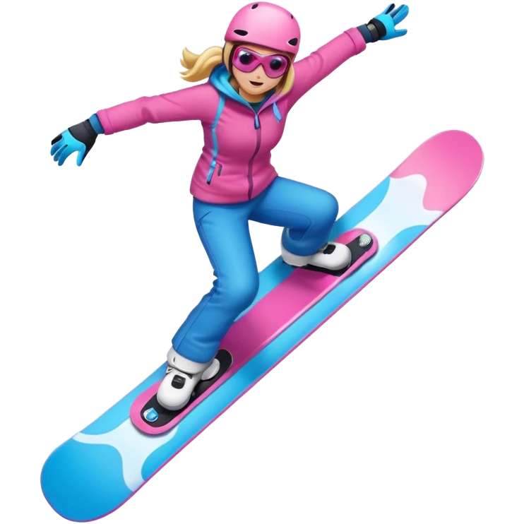 Blue and pink snow board emoji