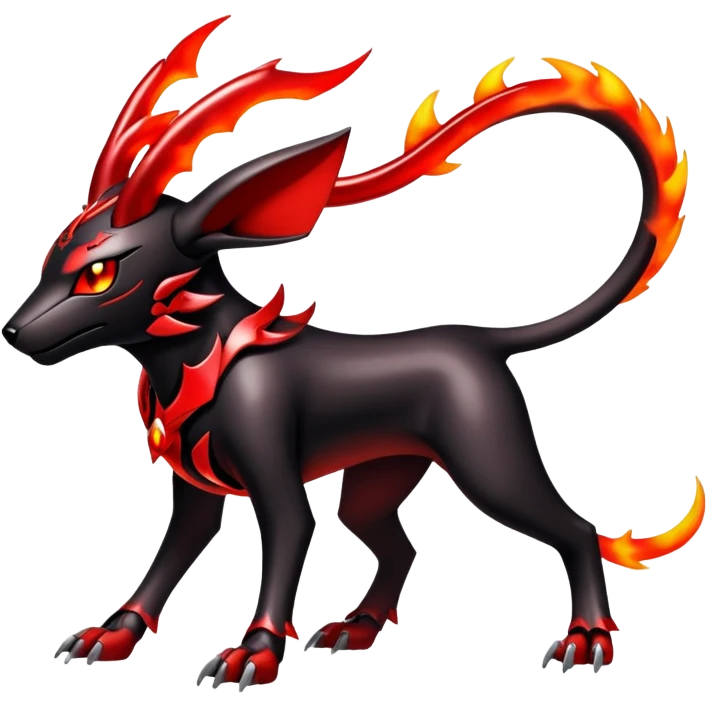 Shiny Gothic Exotic Futuristic Houndoom-Genesect-Torracat-Pokémon-Fakémon-hybrid-creature emoji